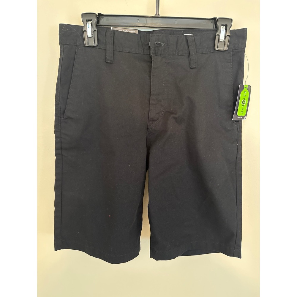 Volcom Frickin Chino Shorts Kids Youth 28 Black Regular Fit Repreve C0911800
